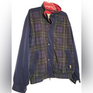 Tourney Gore-Tex Vintage Navy Blue and Plaid Zipper Jacket M